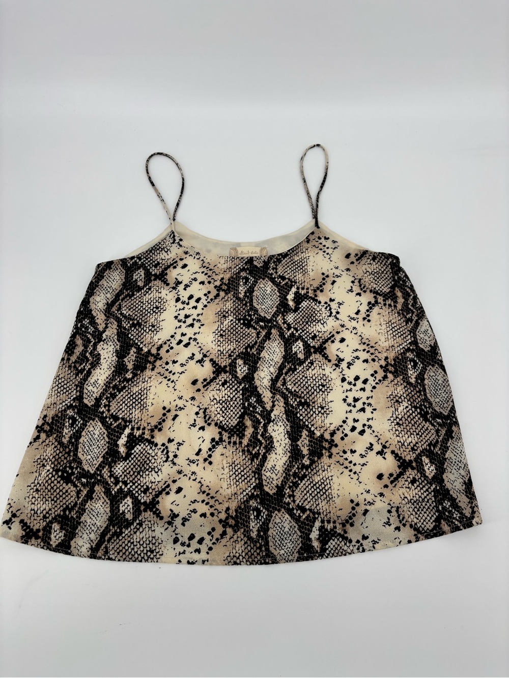 Altar'd State Beige and Black Snakeskin Print Tank Top